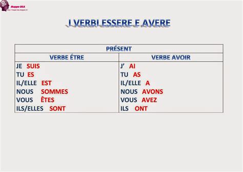 avere in francese coniugazione